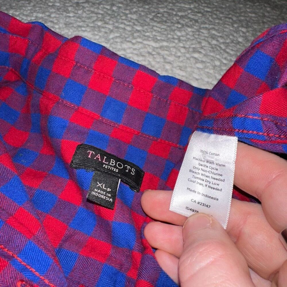 Talbots Petites Xlp Collared Button Down Ls Women… - image 7